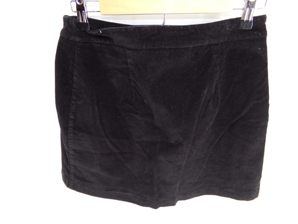 Minifalda envolvente de pana negra para mujer American Eagle talla 4 botón a presión Foto 4 de 4