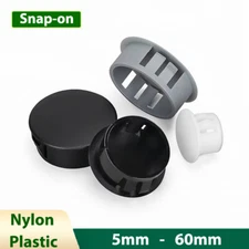 Nylon Hole Plugs Snap-on Cover Blanking End Plastic Caps Round Grommets 5mm-60mm
