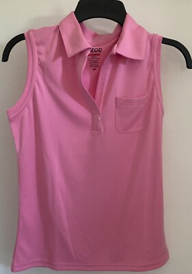 Izod Women's Golf Shirt Sleeveless Perform Cool-FX Pink Sequin S