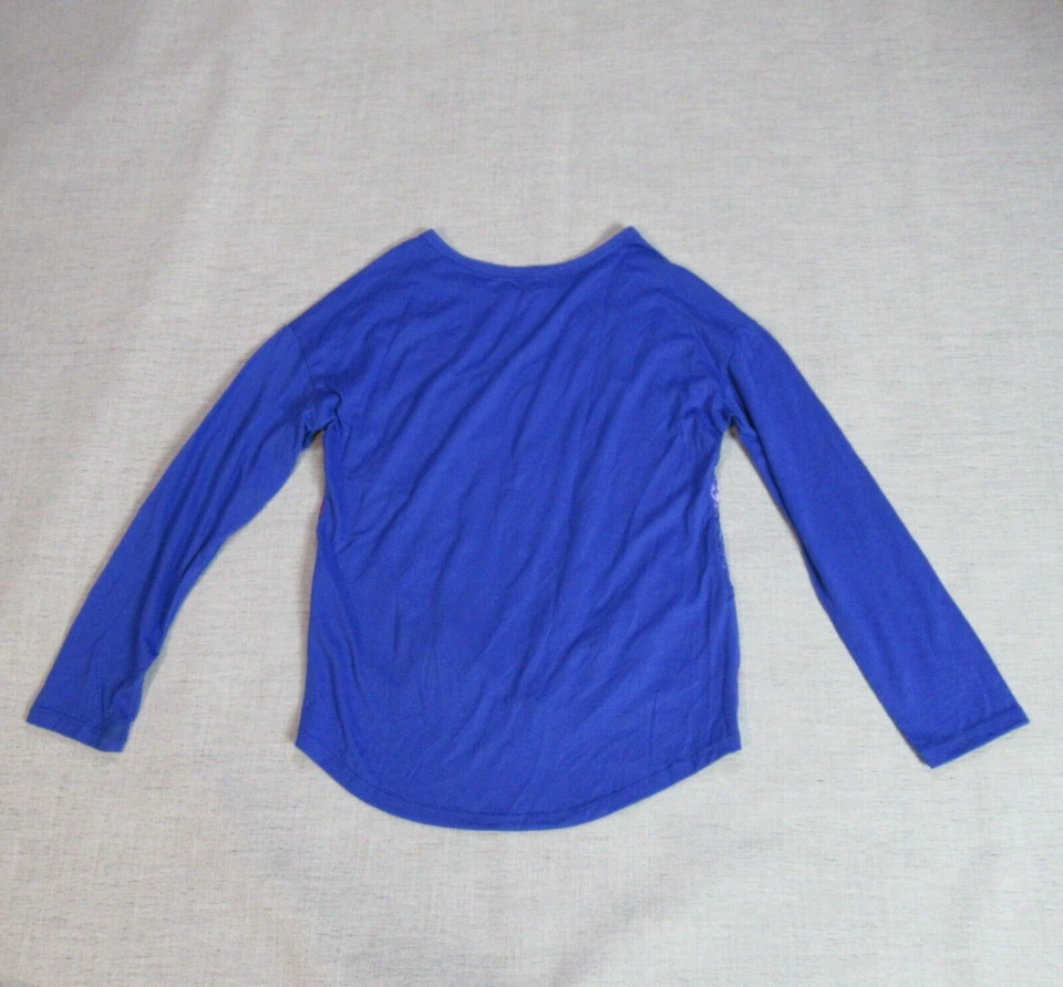 Camiseta Mudd Top Niñas 10 Azul Violeta Manga Larga Geométrica Cuello Redondo Nudo Frontal Foto 4 de 4