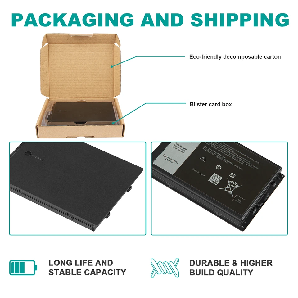 ✅LOTE 7WNW1 51Wh Batería NUEVA para DELL Latitude 5420 5424 7424 Resistente DMF8C P85G Foto 3 de 4