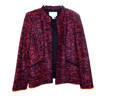 NWOT CLASSIQUES ENTIER SZ.10, LONG SLEEVE RED MULTI JACKET