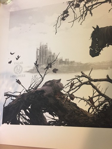 THE HOUND AND THE WOLF by AJ Frena Game of Thrones Poster Print SOLD OUT Rare - Picture 10 of 11