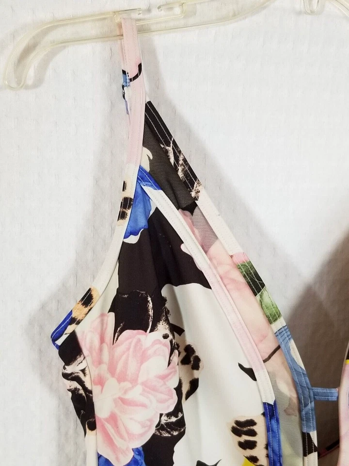 Traje de baño Sunseeker para mujer floral multicolor profundo cuello en V de una pieza talla 10 Foto 3 de 4