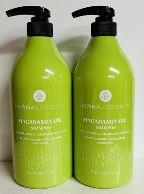 2-Pack Herbalosophy ~ Macadamia Oil Moisturizing & Volumizing Shampoo 33.8 fl oz