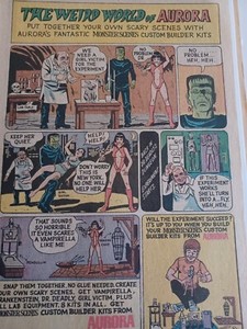 MONSTERSCENES AURORA Models Ad FRANKENSTEIN THE VICTIM PAIN PARLOR DRDEADLY 1971