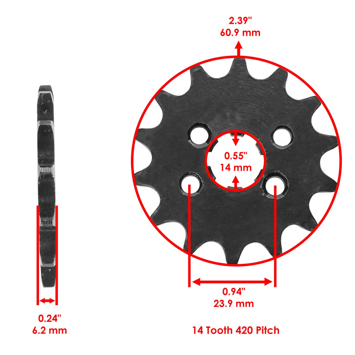 Front Drive Chain Sprocket for Honda 23801-178-000 23800-116-010