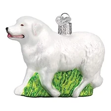 Old World Christmas Glass Blown Ornament, Great Pyrenees (With OWC Gift Box)