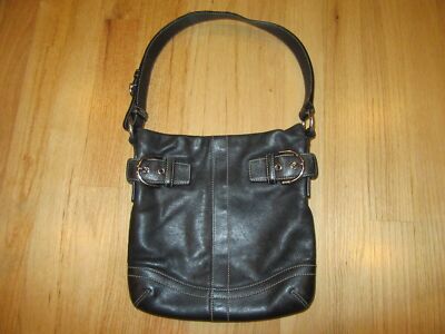 Coach 1453 Black Leather Soho Slim Duffle Medium Shoulder 