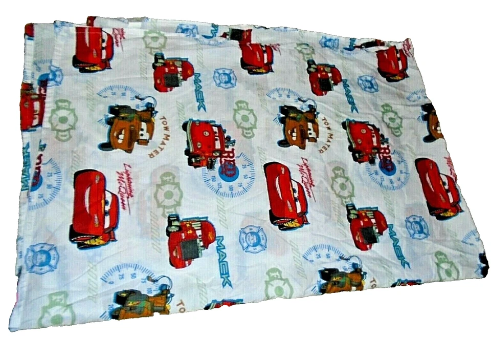 9N!¡GUAU! Sábana bajera plana de microfibra vintage de Disney Pixar CARS para niños pequeños Foto 3 de 4