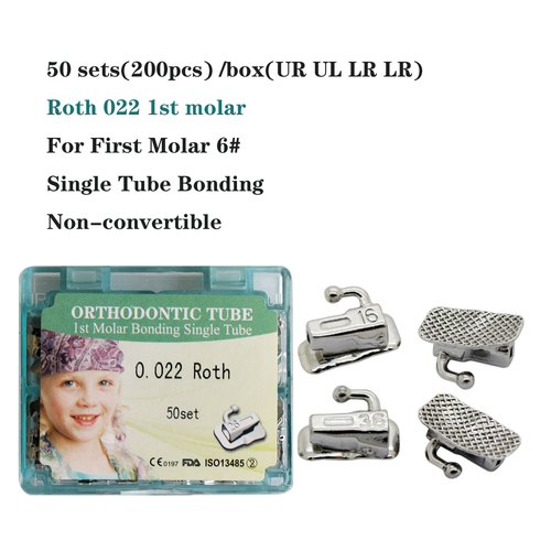 200pcs Dental Orthodontic Buccal Tubes 1st 2nd Molar MBT Roth 022 Bondable Mesh - Picture 5 of 129