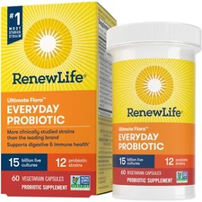 Renew Life Everyday Probiotic 15 Billion CFU 60 Vegetarian Capsules