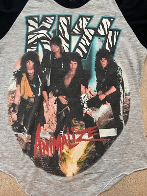 Vintage Kiss Animalize Concert Tour 1984 T-shirt Size Medium 