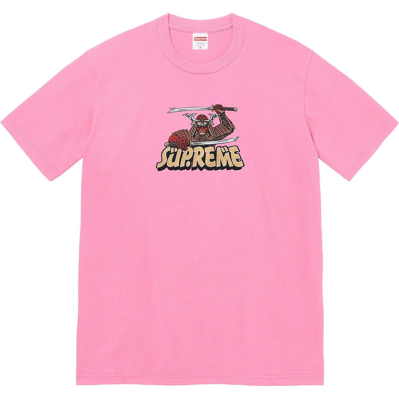 Tee shirt Supreme SAMURAI taille SMALL S rose neuf AW21 semaine 1
