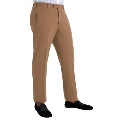PRADA Pants Beige Cashmere Men Straight Fit Dress Trouser IT54