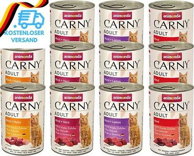 BESUCHE DEN ANIMONDA CARNY-STORE Carny Katzen Nassfutter Mix Herzhafte Variation (12 X 400G), Katzen Nassfutter O