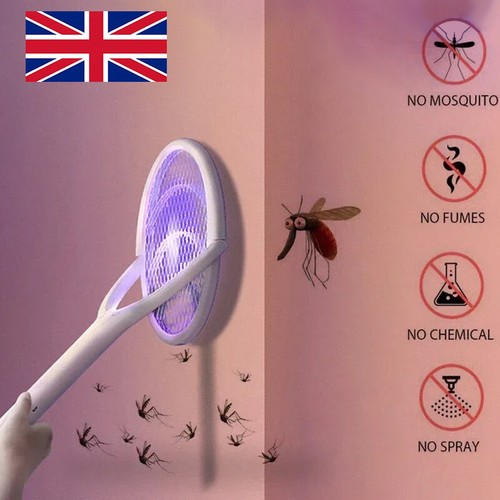 Bug Zapper Wasp Trap Swat Racket Bat Electric Mosquito Swatter Insect