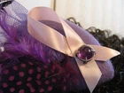 Lady’s Fascinator Hat With 925 Silver & Real Gemstone By W C Hyde Hand Made  #55
