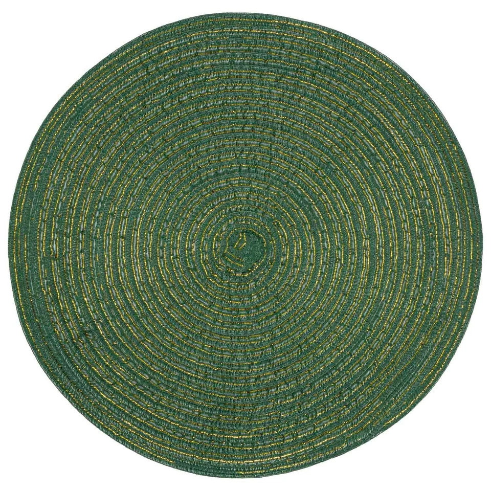 Green Round Glitter Placemats Set Of 4 Table Mats Dining Tableware Essential - Image 3 of 3