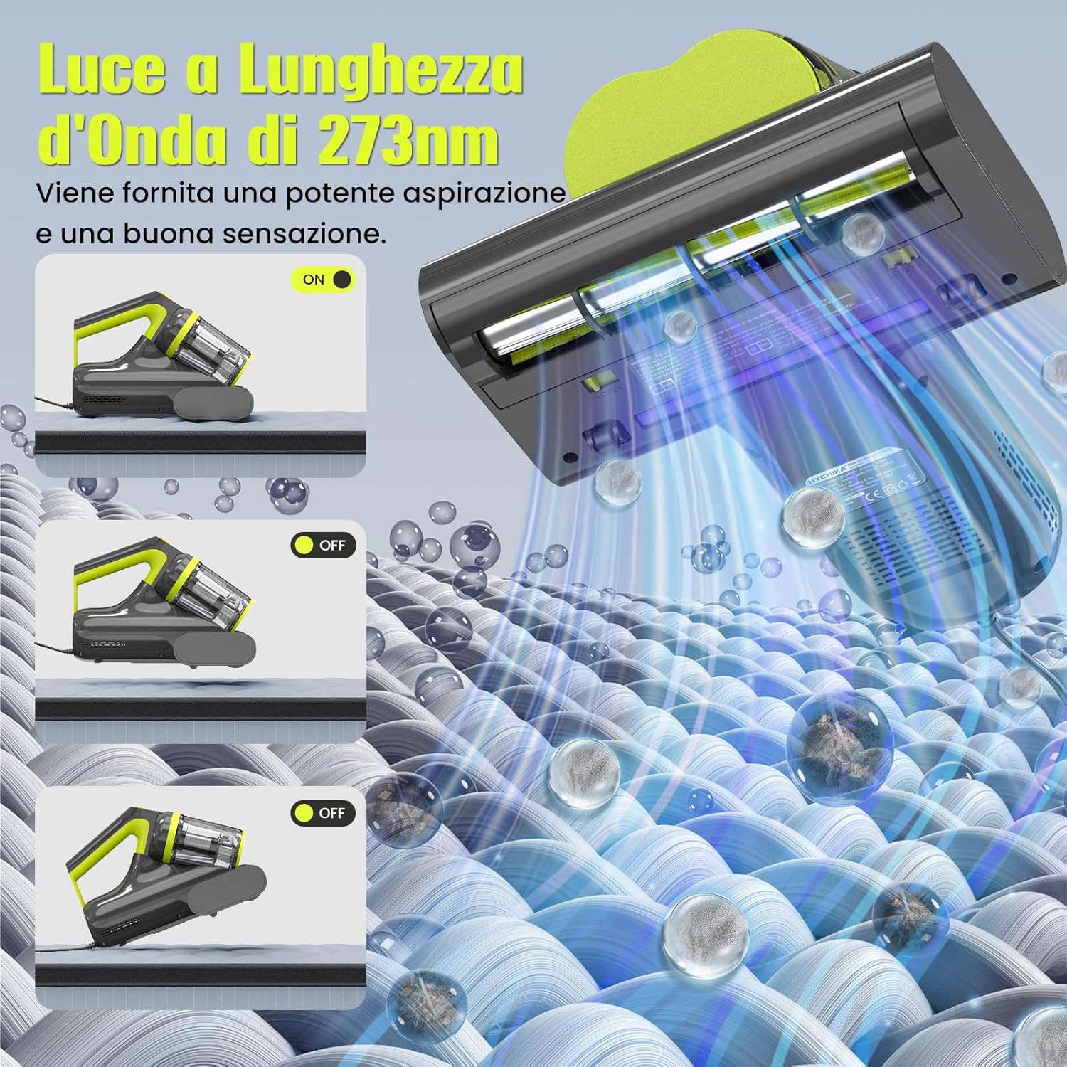 Battimaterasso Professionale HYCHIKA 16Kpa | Luce UV e Calore 60° - 4