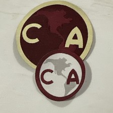 TWO: Club America Futbol Soccer Semi Puff Liga MX Embroidered Iron On Patch 3.5