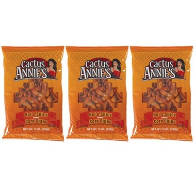 Cactus Annie's Hot & Spicy Corn Chips, 12 Ounce Bags 3 Pack