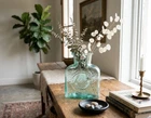 Blenko Glass Company #384 Double Spout Sea green Water Bottle Carafe Pitcher