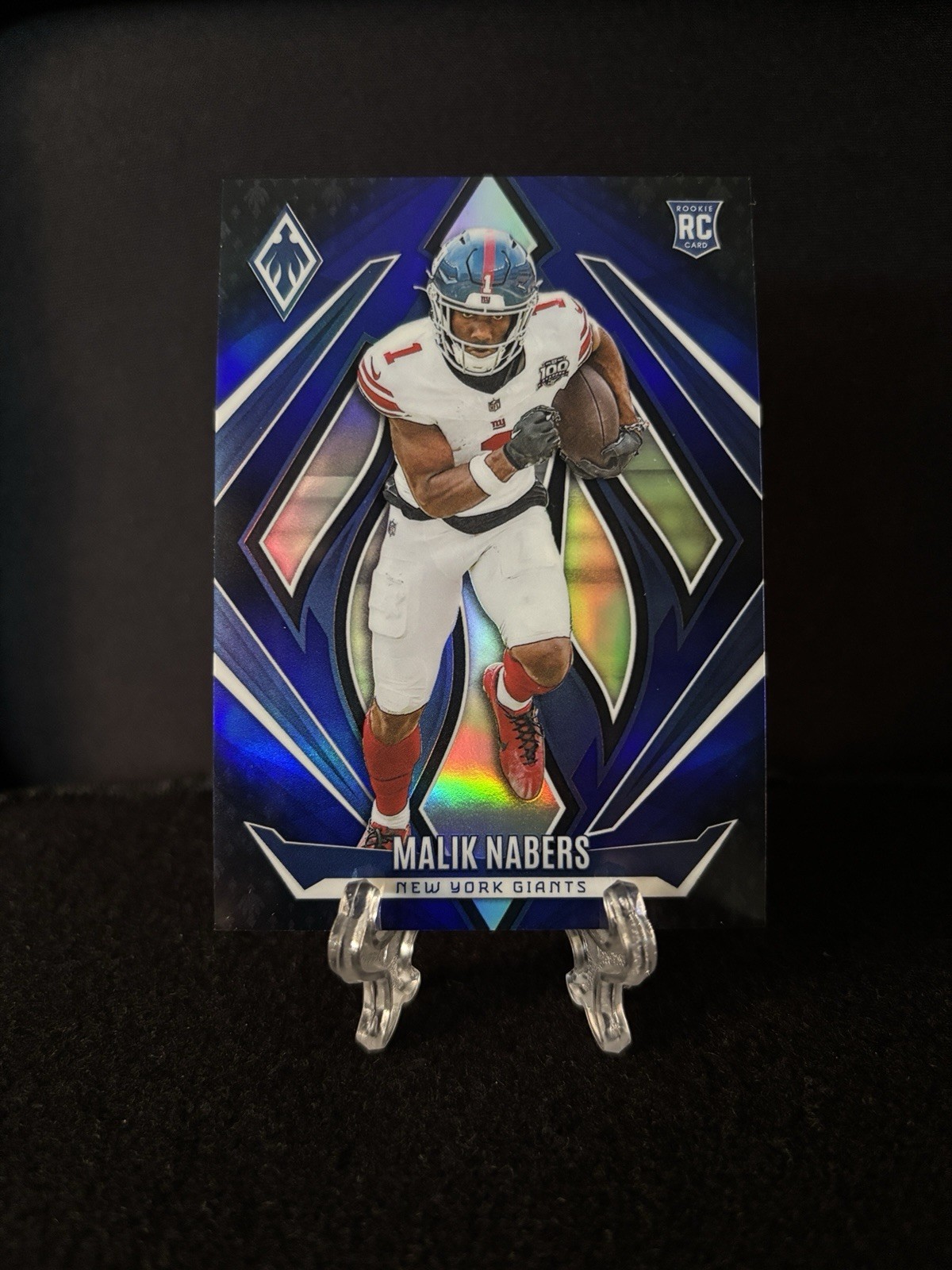 Malik Nabers 2024 Panini Phoenix Rookie #221 Blue Fade #36/249 New York Giants