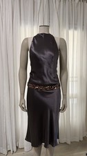 Vera Wang 2000's Black Sequin Belted Drop Waist Dress - As Seen on Gossip Girl