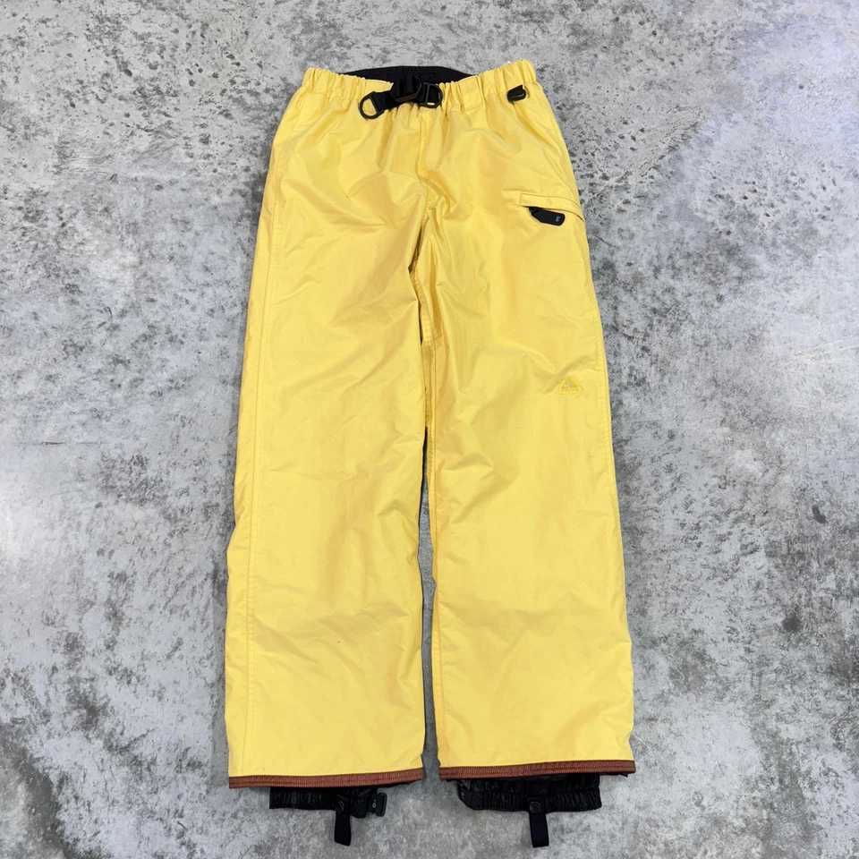 Vintage Nike ACG Clima-Fit Max Snow Pants Yellow Mens Small Outer Layer 90s Ski - Image 2 of 4