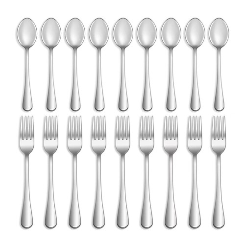 16 Pcs Forks and Spoons Silverware Set,Food Grade Stainless Steel Flatware Cu...