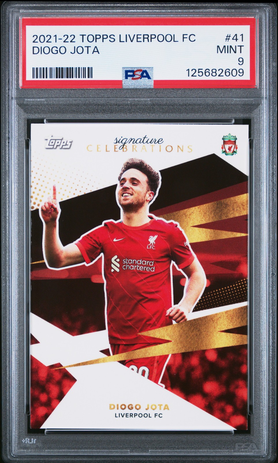 2021 TOPPS LIVERPOOL FC TEAM SET #41 DIOGO JOTA PSA 9