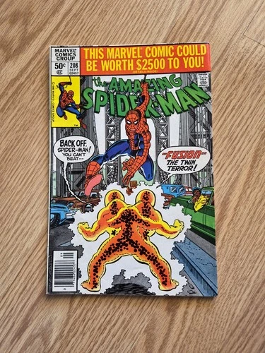 Amazing Spider-Man #208 Newsstand Marvel Comics 1980 FN 1st Fusion