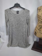 TMG New York Women's Size Small Gray Shirt Dress Long Sleeve EUC