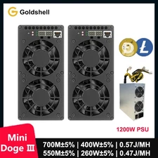 Goldshell Mini Doge III Miner Doge Coin LTC 700M/400W or 550M/260W with PSU