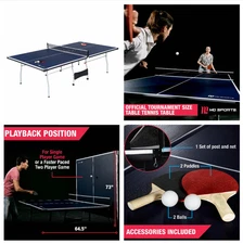 Ping Pong Table Official Size 15mm Indoor Foldable Table Tennis Complete Set