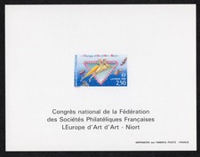 France 1992 feuillet non dentelé gommé N** Yt 2758 Europe Art Niort cote 125€