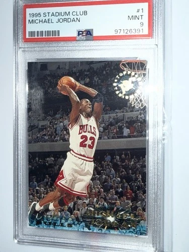 1995-96 Topps Stadium Club MICHAEL JORDAN  PSA 9 MINT - Shiny Foil MJ Card RARE