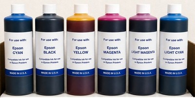 PREMIUM COMPATIBLE DYE BULK INK REFILL FOR EPSON ECO TANK PRINTERS (1,000ML)