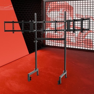 Supllueer Triple Screen Monitor Stand for Round Tube Racing Cockpit