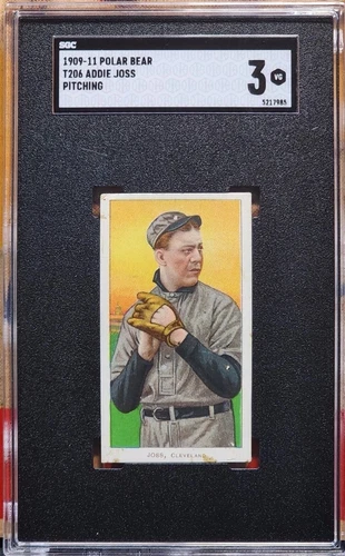 1909-11 T206 Addie Joss Pitching Polar Bear Back SGC 3 real beauty