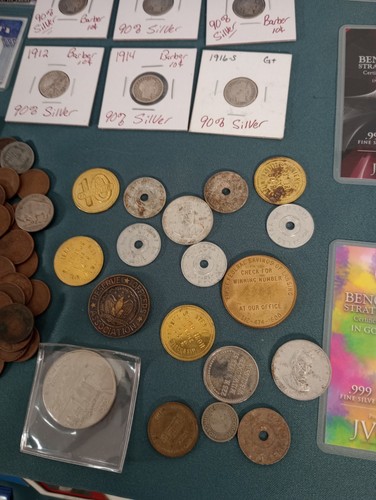 Huge Coin & Currency Lot .Gold, Silver,Barber, Errors,Wheat,OBW Rolls, Franklin - Picture 15 of 24