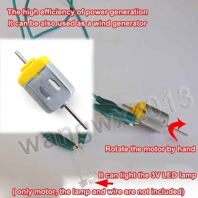 1x DC1.5V-12V 5400rpm Dual Shaft Carbon Brush DC Motor   Wind Power Generator #m
