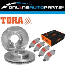 Front Disc Brake Rotors + Pads for Ford Ranger PX P4AT P5AT YN2S 2.0L 2.2L 3.2L