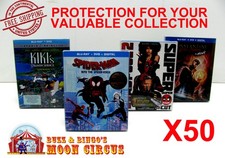 50x BLU-RAY WITH SLIPCOVER SMALL SIZE BR2 - CLEAR PLASTIC BOX PROTECTOR SLEEVE