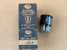 NOS NIB Vintage JFD #43A Sockette Vacuum Tube Socket Adapter UX5 to UX6