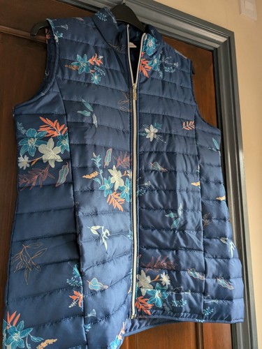 Women's Gilet Anne De Lancay Blue Mix Inner Fleece Body Warmer Zip &Pockets VGC - Picture 5 of 24