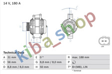 ALTERNATOR 14V 180A FITS MERCEDES CLS C219 E T-MODEL S211 E W211 M W164 R W251