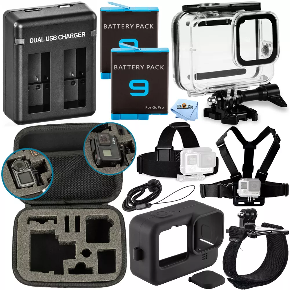 Accessory Bundle for GoPro HERO 9 HERO 10 Black + EXT BATT + Housing + Case