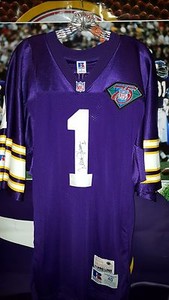 WARREN MOON #1 MINNESOTA VIKINGS AUTOGRAPHED HOME PRO LINE JERSEY 1994 SIZE 40